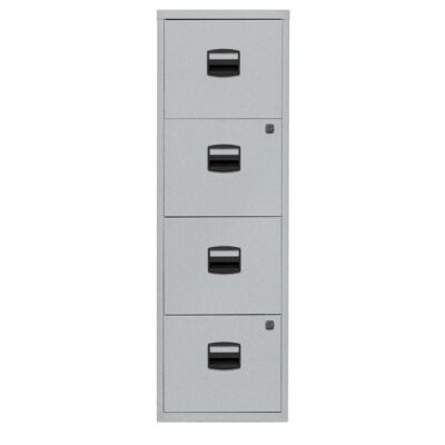 Hängeregistraturschrank PFA, 4 HR-Schubladen, Farbe silber, abschließbar, Maße (HxBxT): 1.321 x 413 x 400 mm