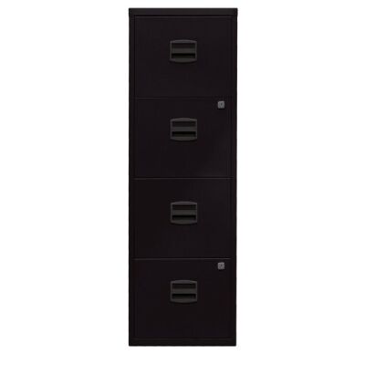 Hängeregistraturschrank PFA, 4 HR-Schubladen, Farbe schwarz, abschließbar, Maße (HxBxT): 1.321 x 413 x 400 mm