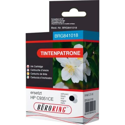 Tintenpatrone schwarz, ersetzt HP C9351CE mit 21 ml