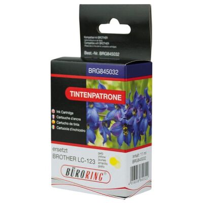 Tintenpatrone gelb für Brother, DCP-J132W, DCP-J152W, MFC-J245, MFC-J470DW ersetzt Brother LC-123Y