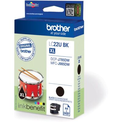 Tintenpatrone LC-22UBK XL für Brother-Drucker, schwarz, für ca. 2.400 Seiten DIN A4