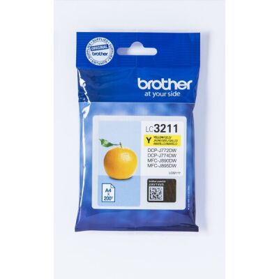 TINTENPATRONEN LC-3211Y für BROTHER Drucker, gelb, für ca. 200 Seiten