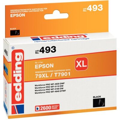 edding Tinte 493 XL, schwarz, ersetzt Epson T79XL (T7901), Inhalt: 45,5 ml