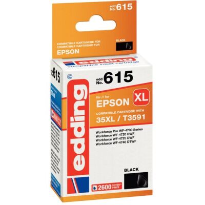 edding Tinte 615 XL, schwarz, ersetzt Epson T35XL (T3591), Inhalt: 50 ml