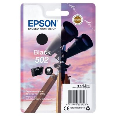 Tintenpatrone T02V1, schwarz, für Expression Home XP-5100, XP-5105, WorkForce WF-2860DWF, WF-2865DWF 502, Inhalt: 4,6 ml