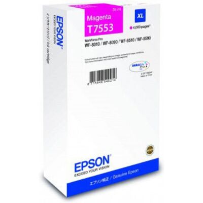 Tintenpatrone T7553 XL, magenta, für WorkForce WF-8010DW, WF-8090DW, WF-8090 D3TWC, WF-8090 DTW, WF-8510DWF WF-8590DWF, WF-8590 D3TWFC, WF-8590 DTWF, für ca. 4.000 Seiten, Inhalt: 39 ml
