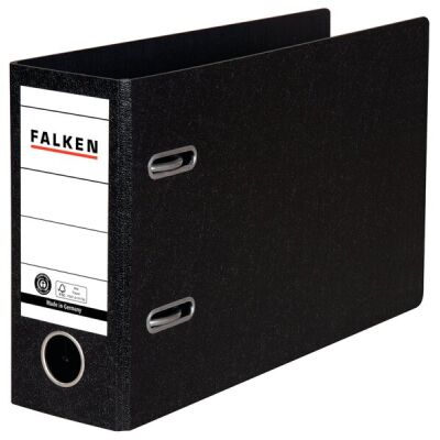 Ordner, A5 quer, Rückenbreite: 75mm schwarz, ohne Schlitze, VE = Karton = 20 Stück