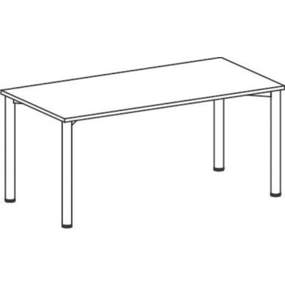 Schreibtisch B1800xT800mm grau/weißalu, 4-Fuß Flex