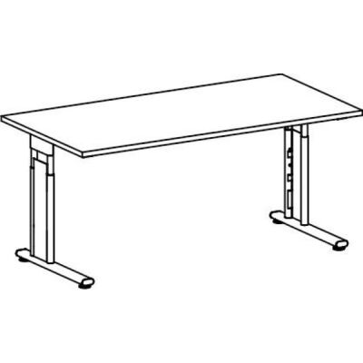 Schreibtisch B1800xT800mm, Flex buche/silber