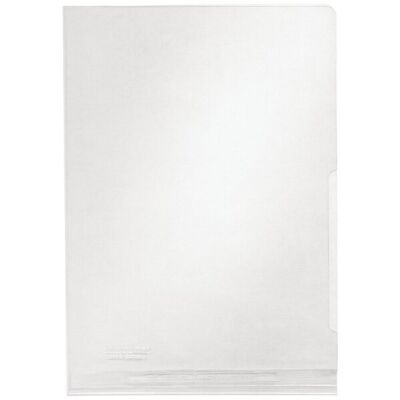 Sichthülle A5, transparent, verstärkte Schweißnaht am Boden, oben und rechts offen, PVC, genarbt, Beschriftungsschild oben, Folienstärke: 0,20mm.