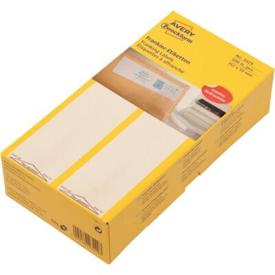 Frankieretiketten für Neopost, 157 x 39 mm, 500 Etiketten, weiß, permanent, mit Abziehlasche, Packung mit 500 Blatt