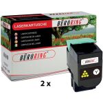 Toner Cartridge yellow für Lexmark, 1 Pack = 2...