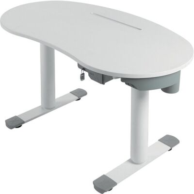 Schreibtisch X UP Table 10, für Kinder, 1100 x 600 mm, weiß, organisch geformt, höhenverstellbar: 590 - 1250 mm