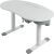 Schreibtisch X UP Table 10, für Kinder, 1100 x 600 mm, weiß, organisch geformt, höhenverstellbar: 590 - 1250 mm