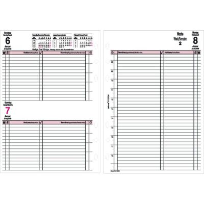 Kalendereinlagen 2024, DIN A5, 1 Tag / 1 Seite, Blattgröße: 149 x 210 mm