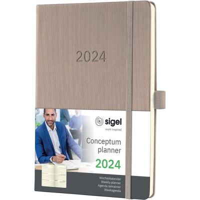 Wochenkalender Conceptum 1 Woche / 2 Seiten, 2024, taupe, ca. DIN A5, 192 Seiten, Hardcover