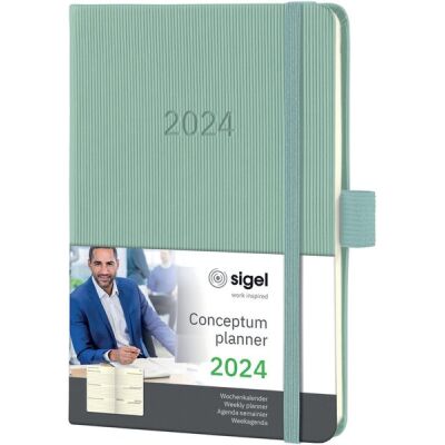 Wochenkalender Conceptum 1 Woche / 2 Seiten, 2024, mint green, ca. DIN A5, 192 Seiten, Hardcover