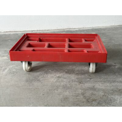 Transportwagen für "EURO CONTAINER" - 625 x 420 x 160 mm, rot - Gebraucht