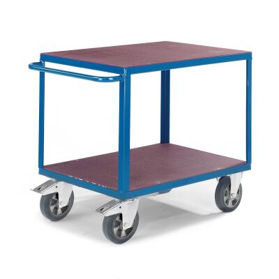 Rollcart 2 Etagen, schwerer Tischwagen 02-1369, Ladefläche 1600x800mm, Tragkraft 1200 kg, blau