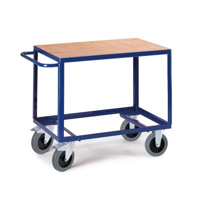 Rollcart 1 Etage, schwerer Tischwagen 06-7515, Ladefläche 850x500mm, Tragkraft 500 kg, blau