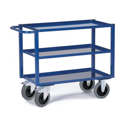 Rollcart Tischwagen mit Blechwanne 06-7166, Außenmaß: 1100x500mm, Tragkraft 400 kg, blau